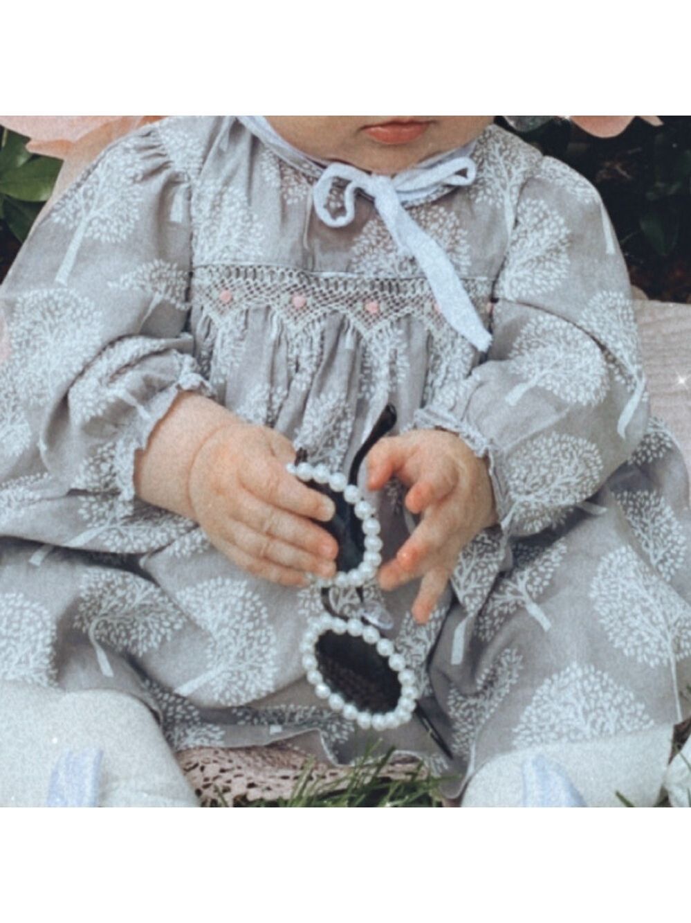 Infant smocked dress with tree Pattern - Picture 8 of 9